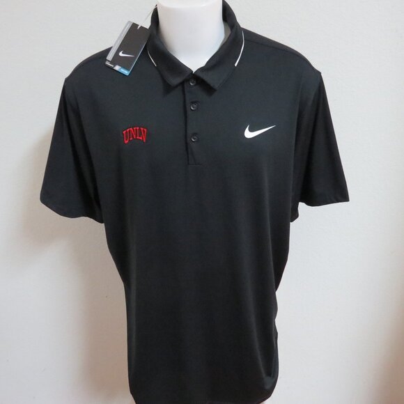 NEW 2XL UNLV Black Nike Dri-Fit Men’s db #47R Polo Shirt - Picture 1 of 9